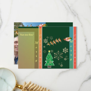 Vakantiedagen Foto "Vrolijk Kerstfeest" - rendiert Bedankkaart