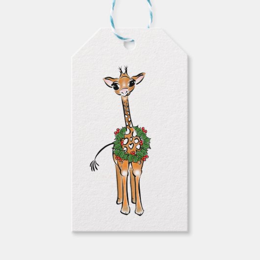 Vakantiedagen Giraffe Cadeaulabel (Voorkant)