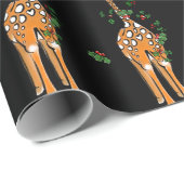Vakantiedagen Giraffe- feestdag holly garland Wrap Cadeaupapier (Rol Hoek)