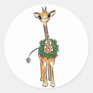 Vakantiedagen Giraffe Ronde Sticker