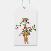 Vakantiedagen Giraffe- roodgetwinkeerd en groen li Cadeaulabel (Voorkant)