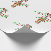 Vakantiedagen Giraffe- roodgetwinkeerd en groen li Cadeaupapier (Hoek)