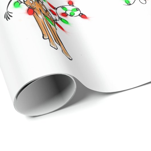 Vakantiedagen Giraffe- roodgetwinkeerd en groen li Cadeaupapier (Rol Hoek)