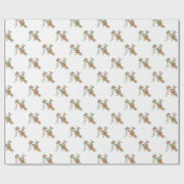 Vakantiedagen Giraffe- roodgetwinkeerd en groen li Cadeaupapier (Vlak)