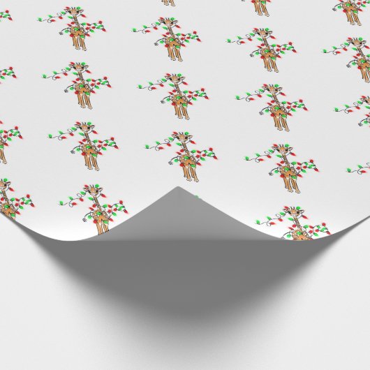 Vakantiedagen Giraffe- roodgetwinkeerd en groen li Cadeaupapier (Hoek)