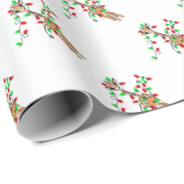 Vakantiedagen Giraffe- roodgetwinkeerd en groen li Cadeaupapier