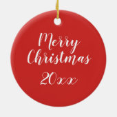 Vakantiedagen Giraffe- roodgetwinkeerd en groen li Keramisch Ornament (Achterkant)