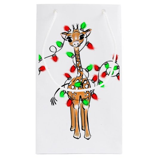 Vakantiedagen Giraffe- roodgetwinkeerd en groen li Klein Cadeauzakje (Achterkant)