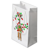 Vakantiedagen Giraffe- roodgetwinkeerd en groen li Klein Cadeauzakje (Achterkant Gekanteld)