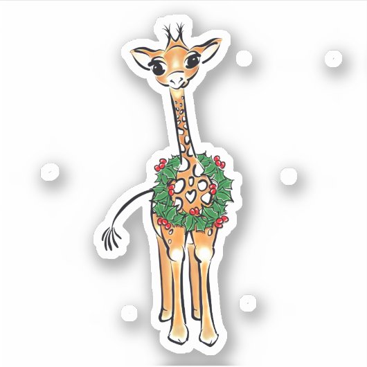 Vakantiedagen Giraffe Sticker (Voorkant)