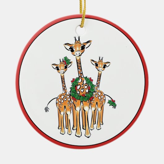 Vakantiedagen Giraffes Keramisch Ornament (Voorkant)
