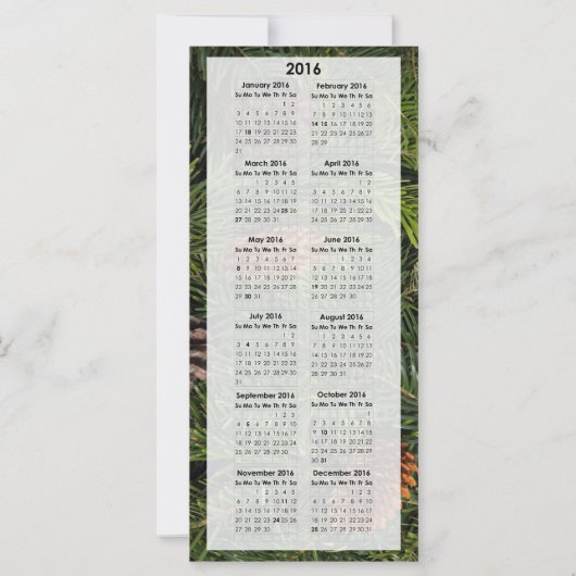 Vakantiedagen Kaart 2016-agenda (Achterkant)