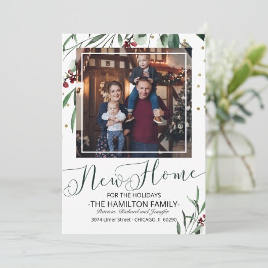 Vakantiedagen kerstbeweging Foto Feestdagenkaart (Staand voorkant)