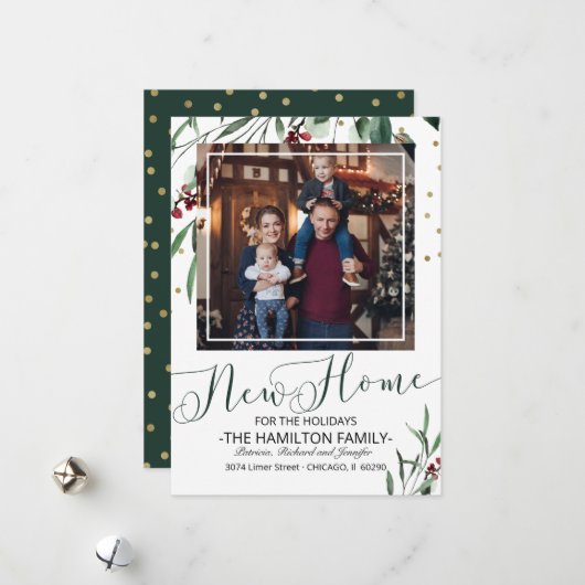 Vakantiedagen kerstbeweging Foto Feestdagenkaart (Voorkant / Achterkant in situ)