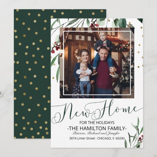 Vakantiedagen kerstbeweging Foto Feestdagenkaart (Voorkant / Achterkant)