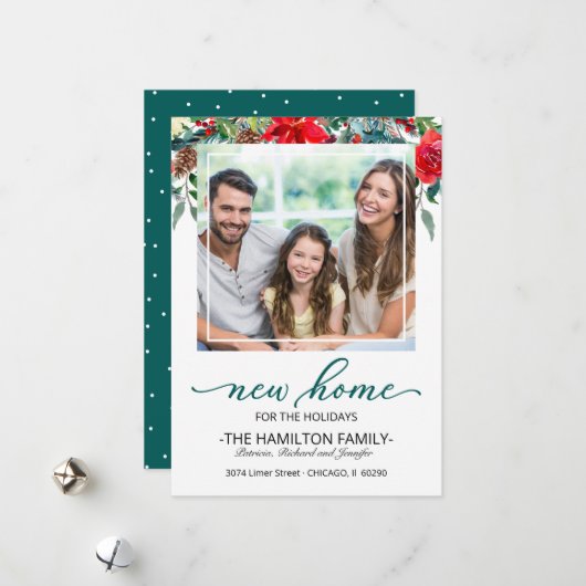 Vakantiedagen kerstbeweging Foto Feestdagenkaart (Voorkant / Achterkant in situ)