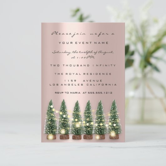 Vakantiedagen kerstfeestdag Roos Boom winnaar Kaart (Staand voorkant)