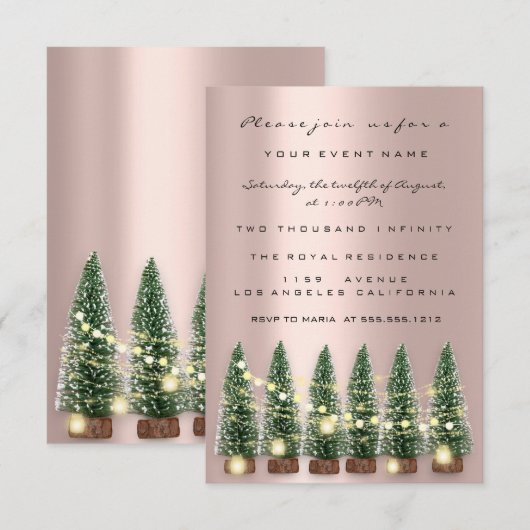 Vakantiedagen kerstfeestdag Roos Boom winnaar Kaart (Voorkant / Achterkant)