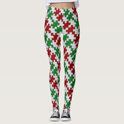 Vakantiedagen Kleuren Jigzaag Leggings (Voorkant)