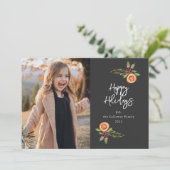 Vakantiedagen met foto-inktfeestdag feestdagenkaart (Staand voorkant)