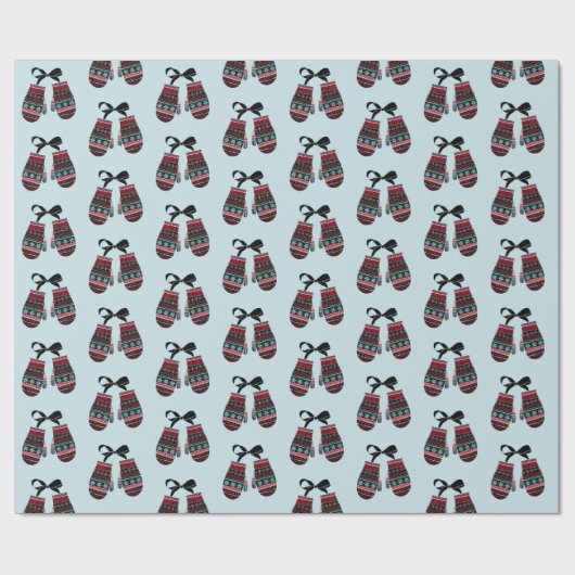 Vakantiedagen Mittens Warm Wasting Wrapping Paper Cadeaupapier (Vlak)