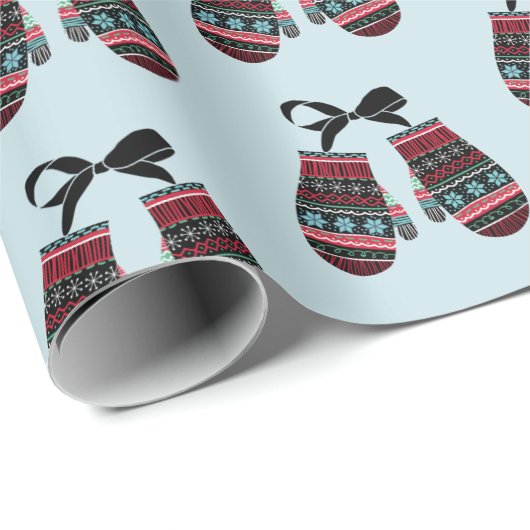 Vakantiedagen Mittens Warm Wasting Wrapping Paper Cadeaupapier (Rol Hoek)