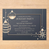 Vakantiedagen Modern Chic Corporate Kerstparty Acryl Uitnodigingen (Voorkant)