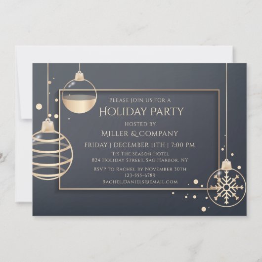 Vakantiedagen Modern Chic Corporate Kerstparty Kaart (Voorkant)