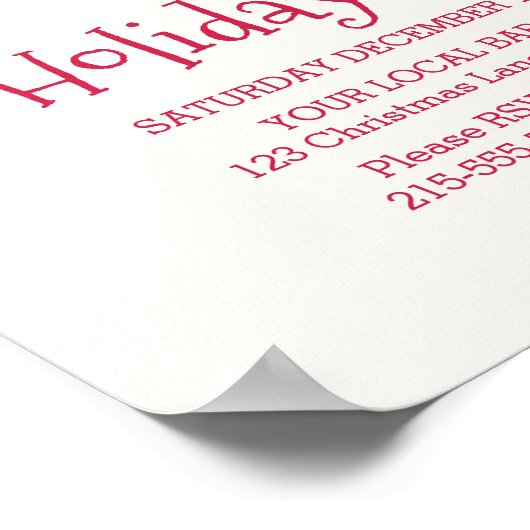 Vakantiedagen Ornament Kantoor kerstfeest uitnodig Poster (Hoek)