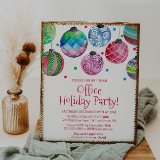 Vakantiedagen Ornament Kantoor kerstfeest uitnodig Poster