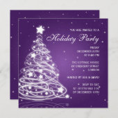 Vakantiedagen Paars kerstboom Kaart (Voorkant / Achterkant)