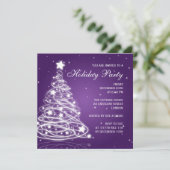 Vakantiedagen Paars kerstboom Kaart (Staand voorkant)