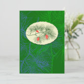 Vakantiedagen Pinecone  Art Custom Invitations Kaart (Staand voorkant)