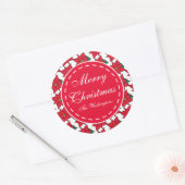 Vakantiedagen Rood Poinsettia kerstcadeau Label St (Envelop)