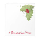 Vakantiedagen Rustige Botanische Kerstmis op maat Notitieblok (Voorkant)