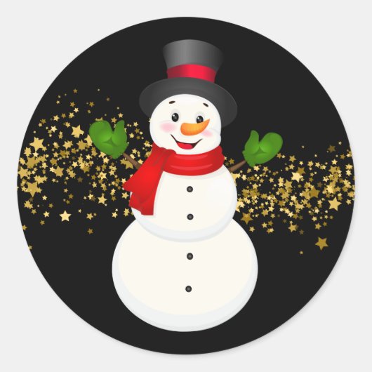 Vakantiedagen-Stickers-Snowman Ronde Sticker (Voorkant)