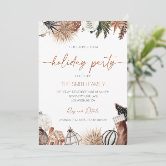 Vakantiedagen Uitnodiging feestdag (Staand voorkant)