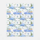 Vakantiedagen  voor kerstmis opruimen vrachtwagen fleece deken (Voorkant)