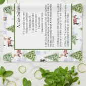 Vakantiedagen Waterverf rendierkerstboom Theedoek (Gevouwen)