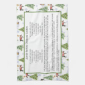 Vakantiedagen Waterverf rendierkerstboom Theedoek (Verticaal)