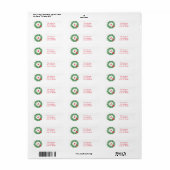 Vakantiedagen Waterverf Wreath Etiket (Full Sheet)