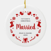 Vakantiedagen Wreath Specialized 15th Kerstman Mar Keramisch Ornament (Achterkant)