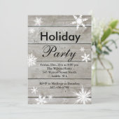 Vakantiedagenpartij Uitnodiging op Barn Board (Staand voorkant)