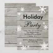 Vakantiedagenpartij Uitnodiging op Barn Board (Voorkant / Achterkant)