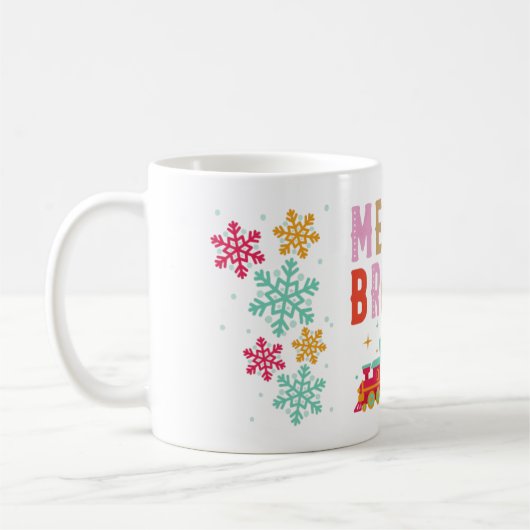 Vakantiedakkerkkoffie Mok "Merry & Bright" (Links)