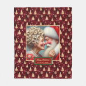  vakantiedeken Gezellige Kerstman Fleece Deken (Voorkant)