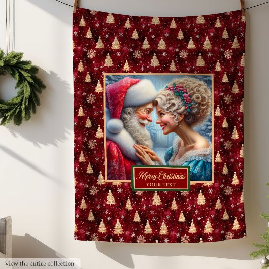 Vakantiedeken  Mr & Mrs Claus Christmas Fleece Deken