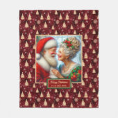 Vakantiedeken Mr & Mrs Claus Kerstcadeau Fleece Deken (Voorkant)