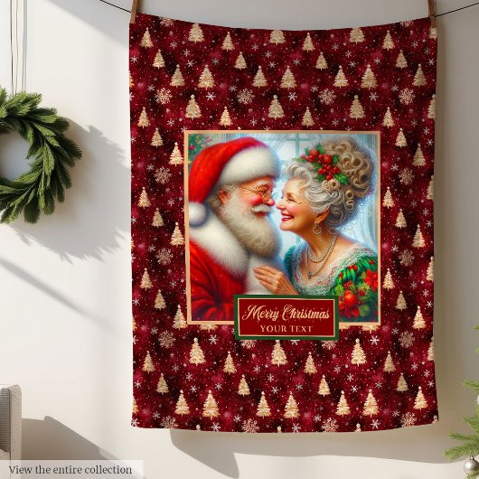 Vakantiedeken Mr & Mrs Claus Kerstcadeau Fleece Deken