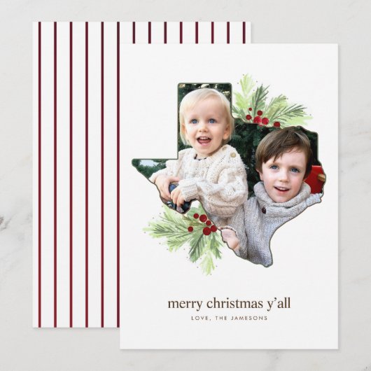 Vakantiedenknopkaart *Vrolijk kerstfeest, allemaal Kaart (Voorkant / Achterkant)